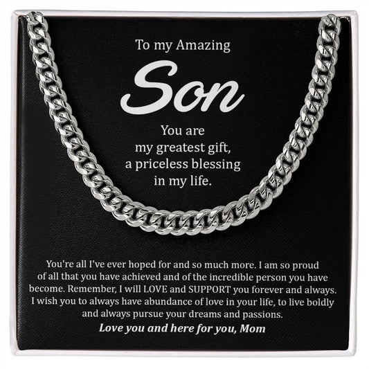 To My Amazing Son | You Are My Greatest Gift - Cuban Link Chain