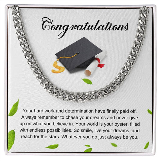 For Graduation | Congratulations - Cuban Link Chain